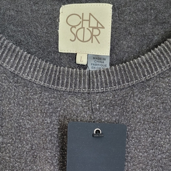 Chaser Vintage Wash Shirred Sleeve Sweatshirt sz Large - Picture 4 of 6